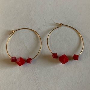 Swarovski Gold Plate Hoops